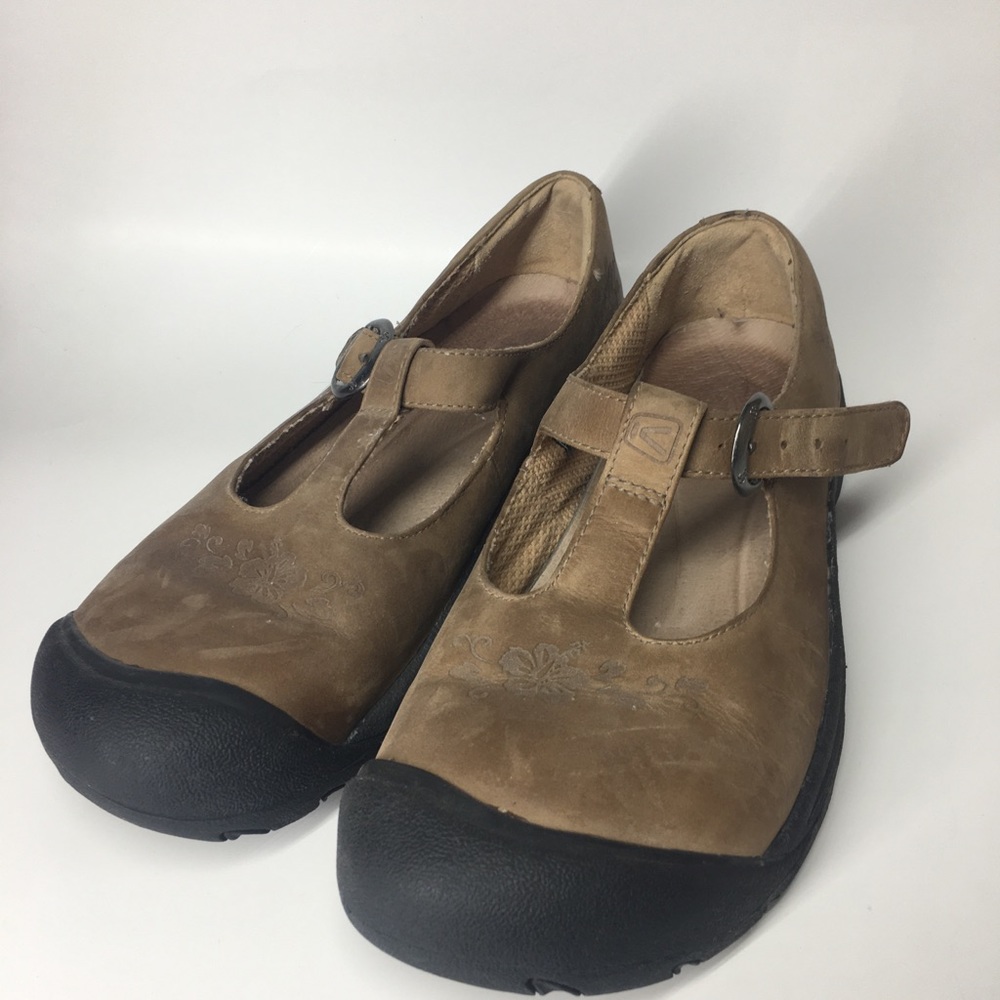 Keen leather floral design sandals